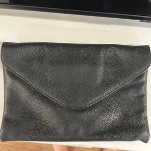Black Leather Clutch